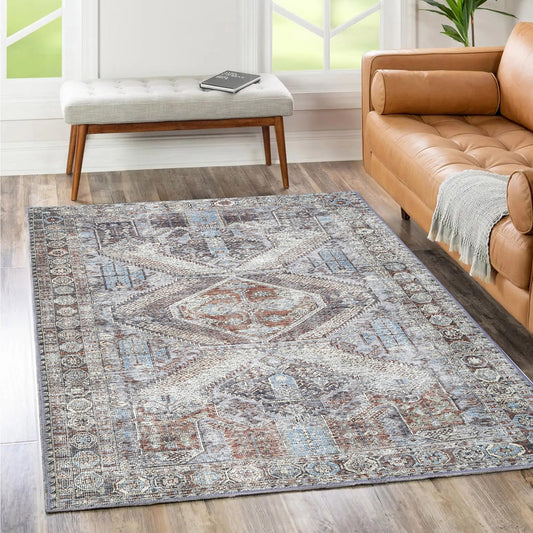 Le Grand Louvre Blue Washable Rug - VITAL 0005-00