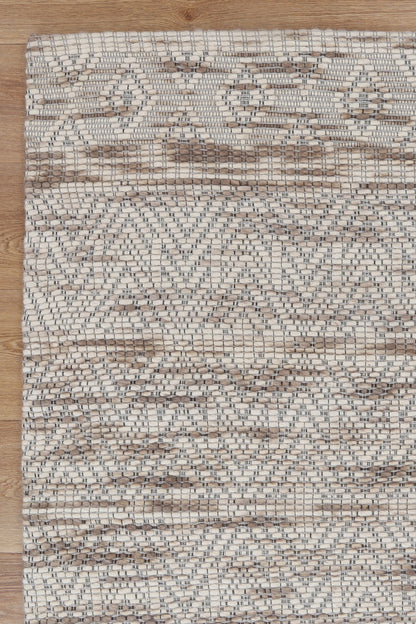 Copacabana Chevron Beige Wool Rug