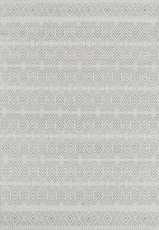 Copacabana Chevron Light Grey Wool Rug