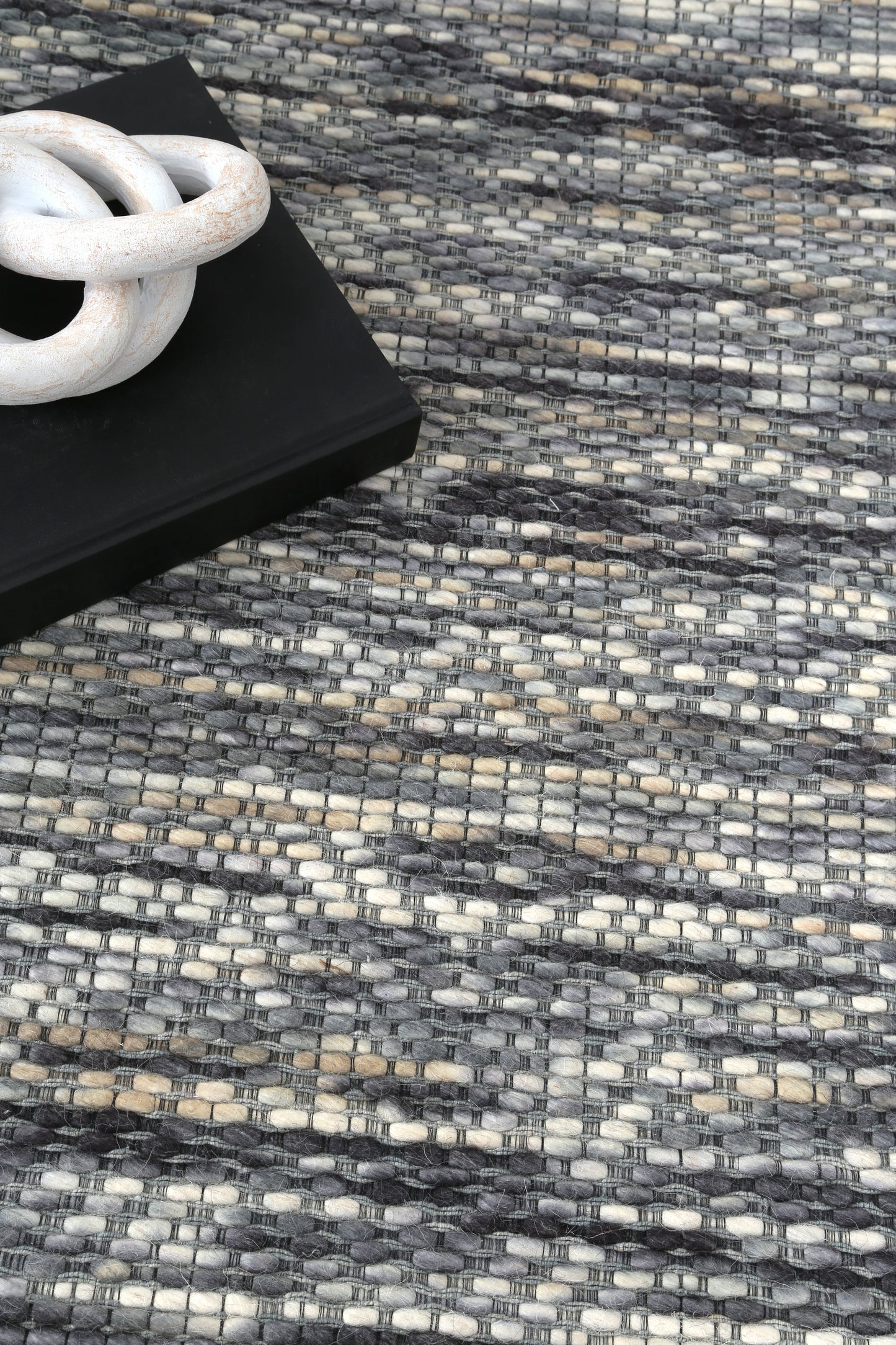 Copacabana Chevron Stone Wool Rug