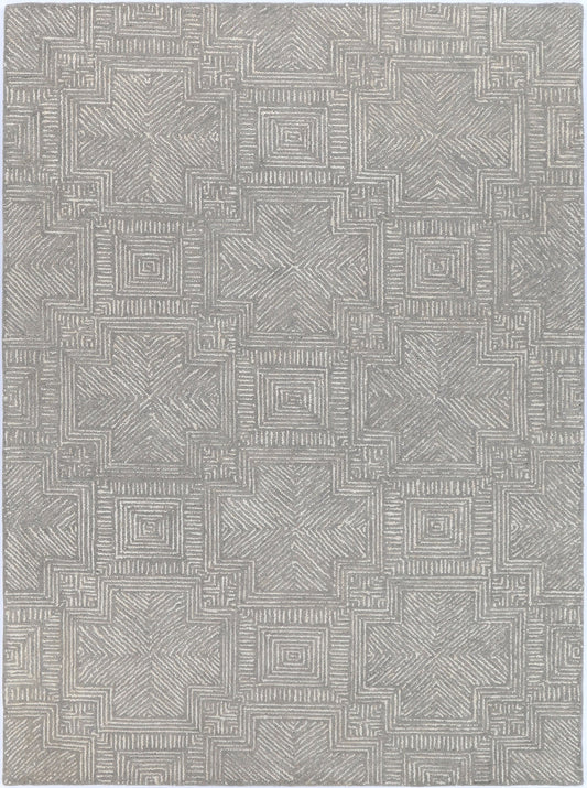 Posy Labyrinth 09C in Grey Wool Rug