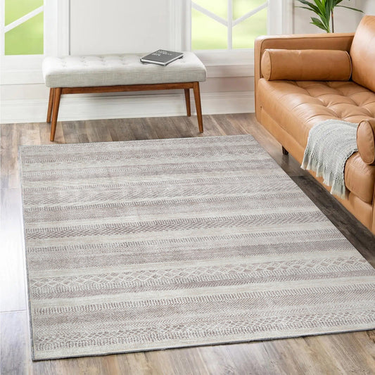 Mojave Lines Desert Beige Washable Rug - VITAL 1093-00