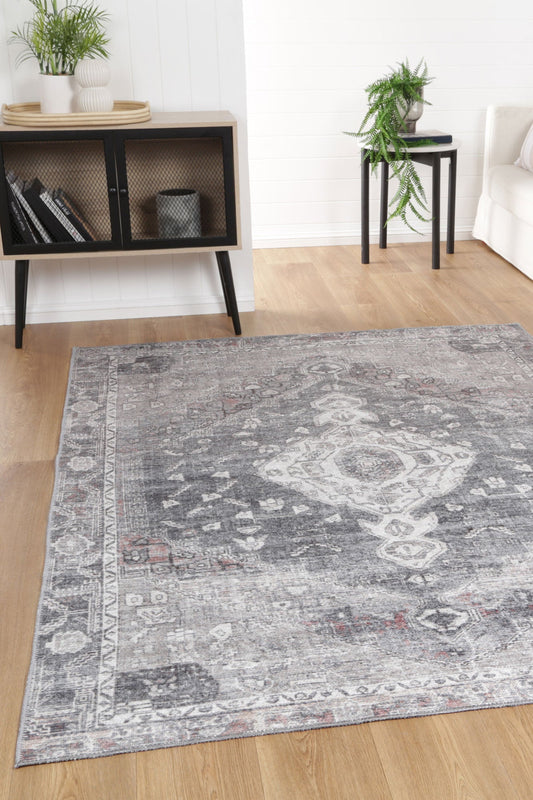 Polar Grey Machine Washable Rug