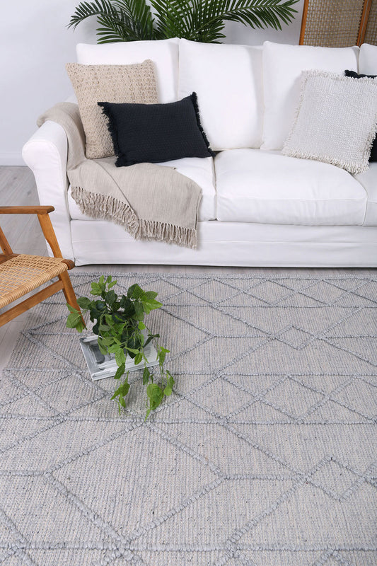 Himalaya Interweave Tribal In Grey Wool Rug