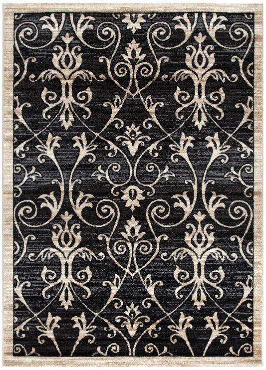 Arya Ikat in Beige And Dark Grey Rug