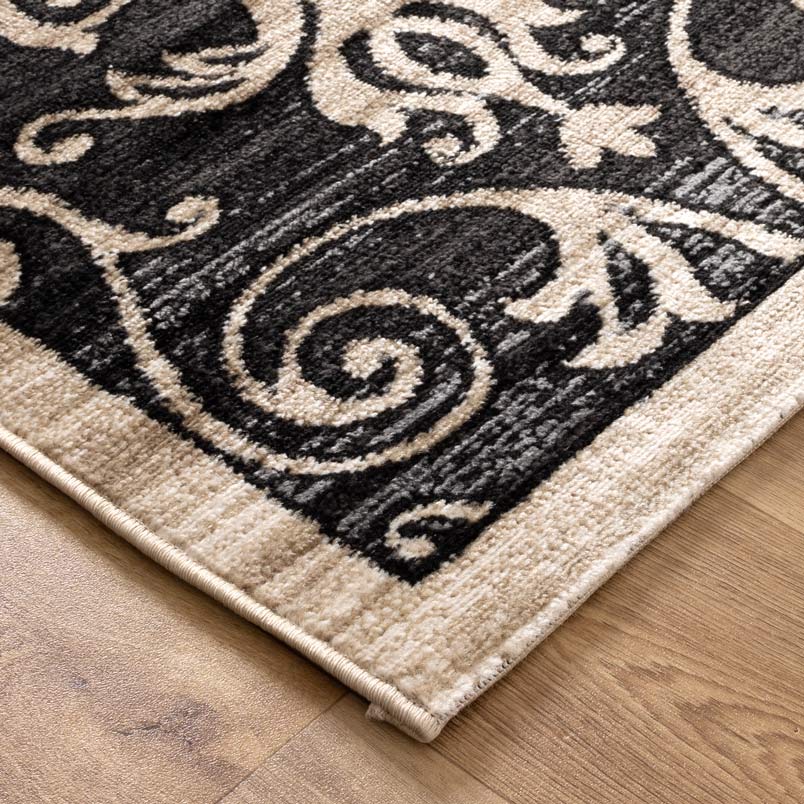 Arya Ikat in Beige And Dark Grey Rug