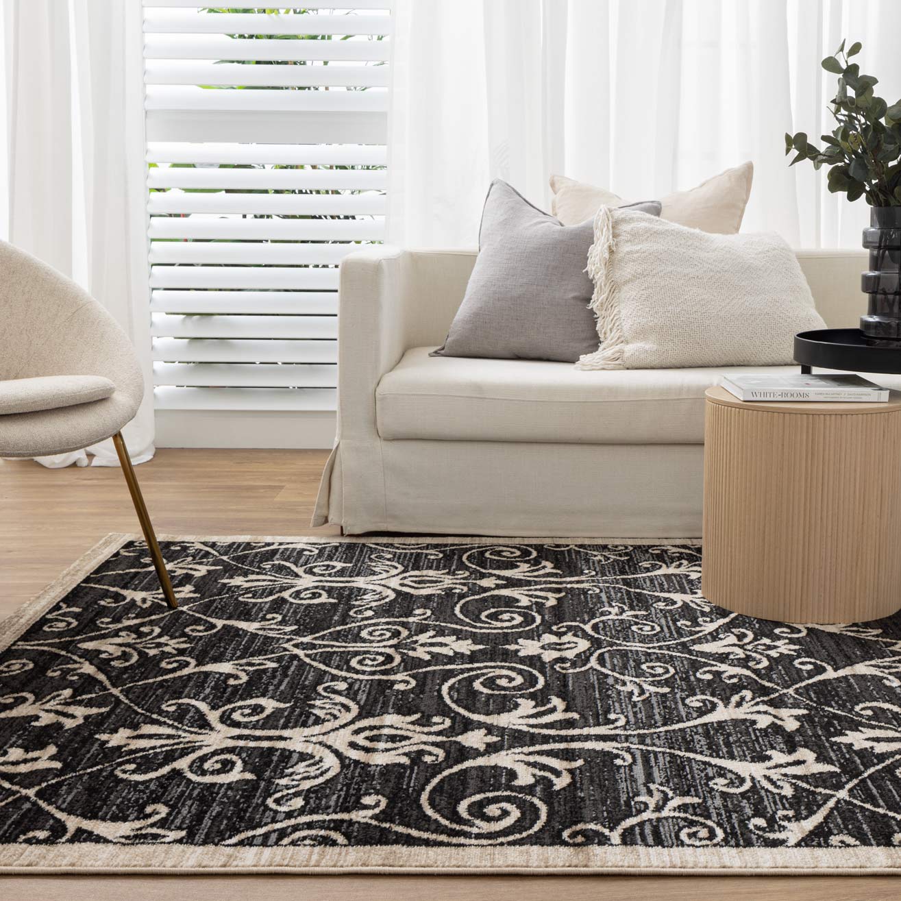 Arya Ikat in Beige And Dark Grey Rug