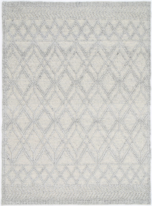 Himalaya Cobblestone Tribal In Grey Wool Rug