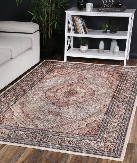 Angelic Medallion Non-Slip In Red  Rug