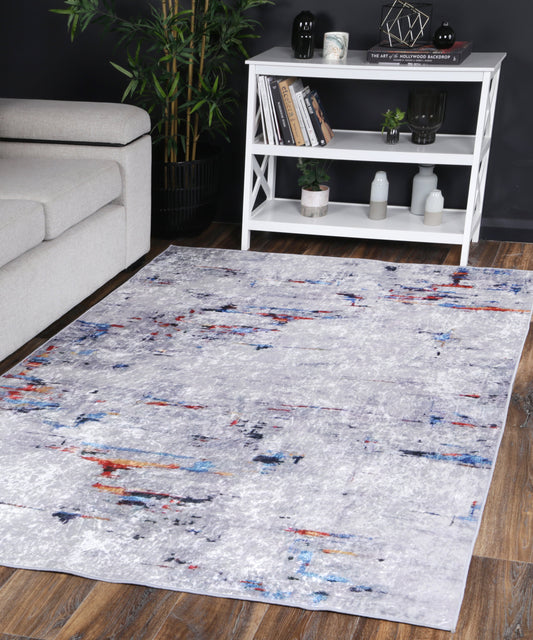 Angelic Painting Grey Non-Slip In Multi Rug