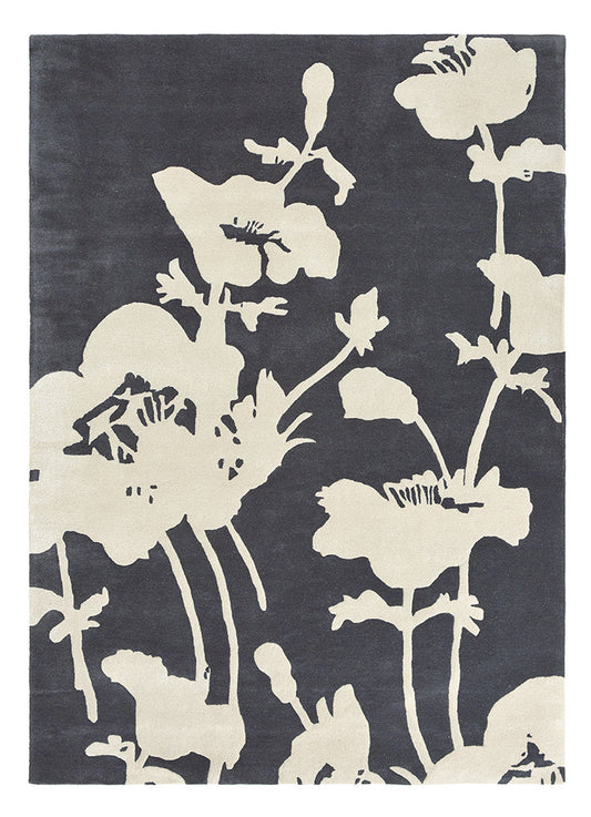 Florence Broadhurst Floral 300 Charcoal 039604 Rug