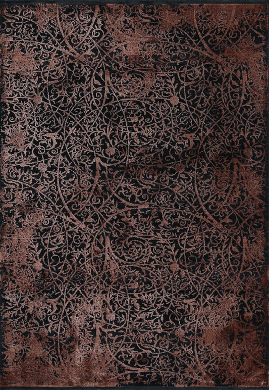 Brooklyn Intricate Floral Rust Rug