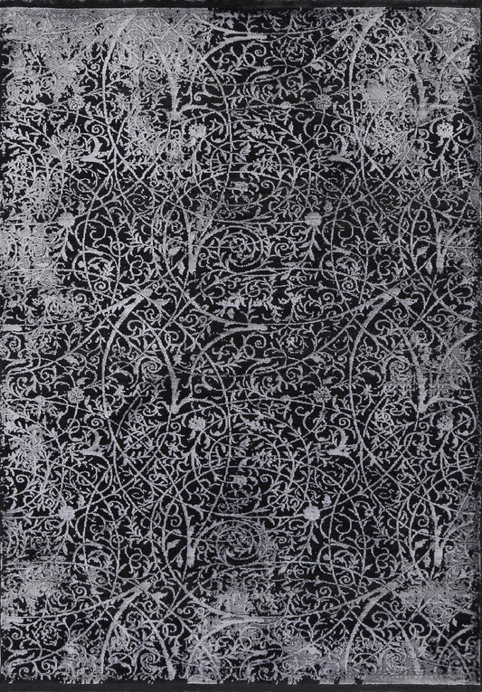 Brooklyn Intricate Floral In Silver Rug