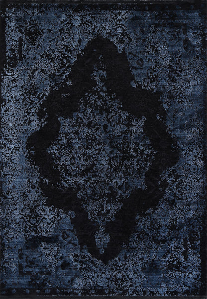 Brooklyn Distressed Medallion Blue Rug