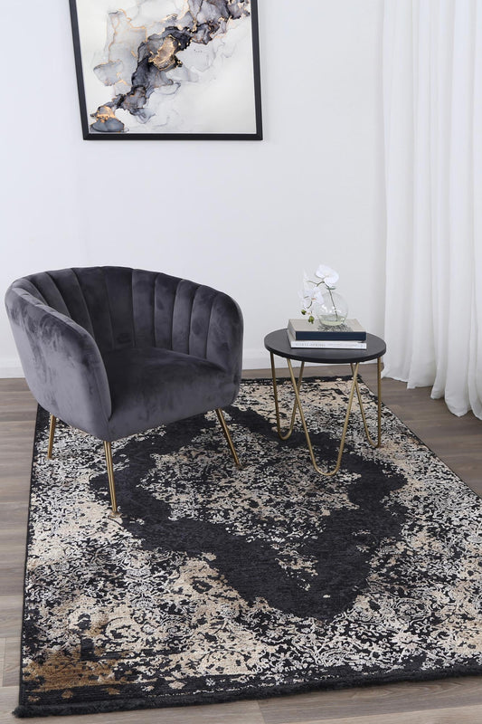 Brooklyn Distressed Medallion In Gold Rug