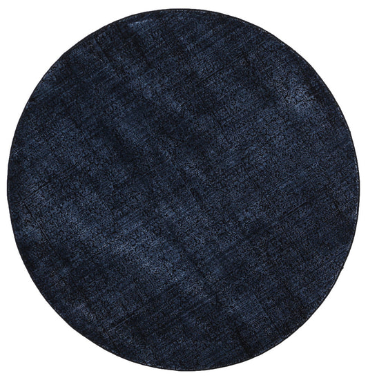 Brooklyn Distressed Oriental In Blue Round Rug