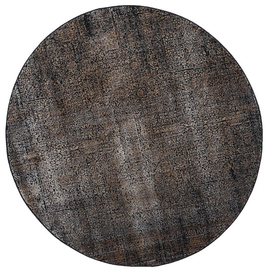 Brooklyn Distressed Oriental In Gold Round Rug