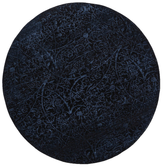 Brooklyn Intricate Floral In Blue Round Rug