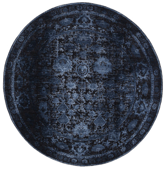 Brooklyn Vintage Oriental In Blue Round Rug