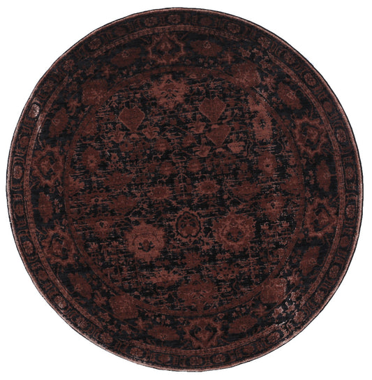 Brooklyn Vintage Oriental In Rust Round Rug