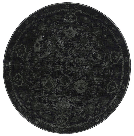 Brooklyn Vintage Oriental Emerald In Green Round Rug