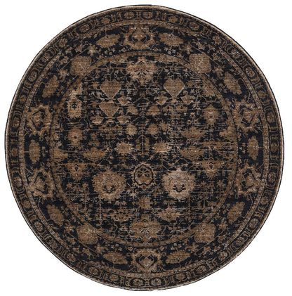 Brooklyn Vintage Oriental Gold Round Rug