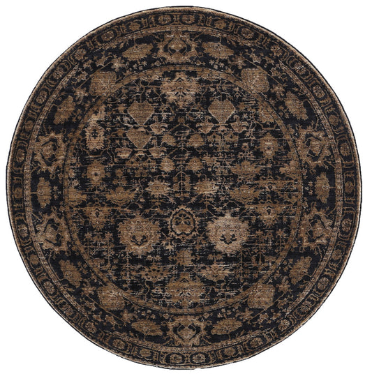 Brooklyn Vintage Oriental In Gold Round Rug