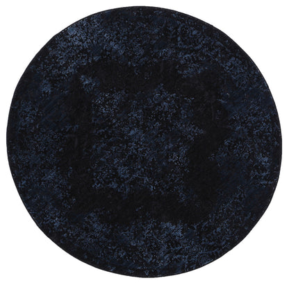 Brooklyn Distressed Medallion Blue Round Rug