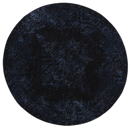 Brooklyn Distressed Medallion In Blue Round Rug