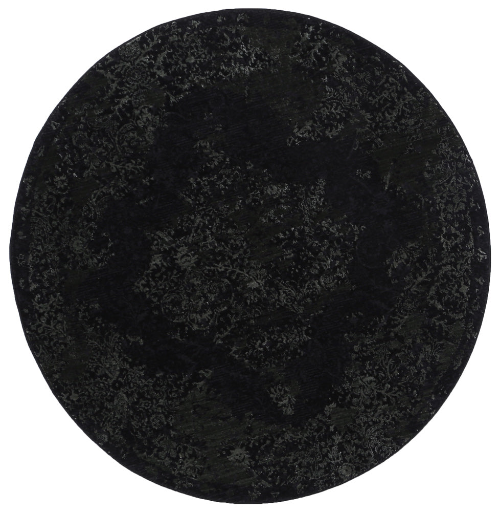 Brooklyn Distressed Medallion Emerald Green Round Rug