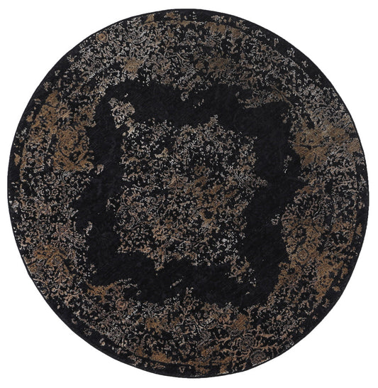 Brooklyn Distressed Medallion In Gold Round Rug