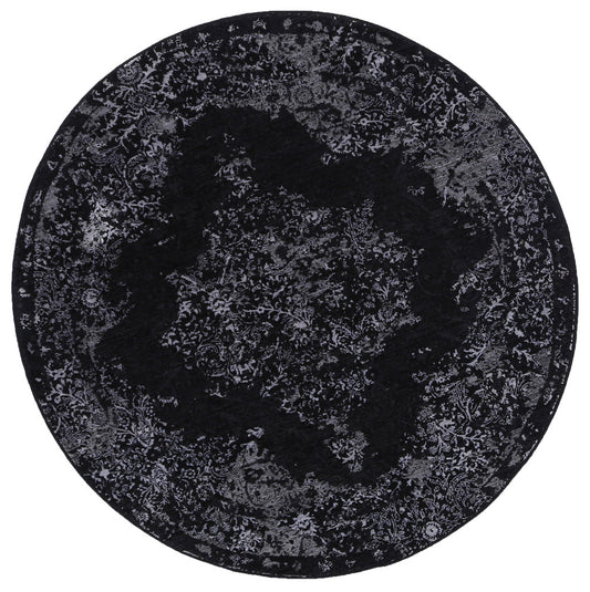 Brooklyn Distressed Medallion Silver Round Rug