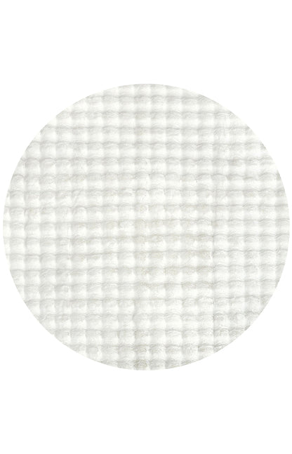 Bubble Round Machine Washable in White Rug