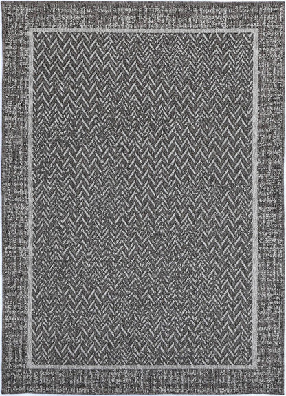 Capri Natural Boarder in Black Rug