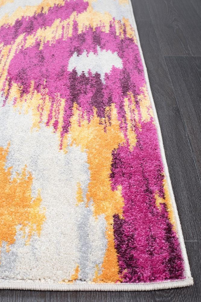 Aubergine Dimensions in Multi Coloured Rug