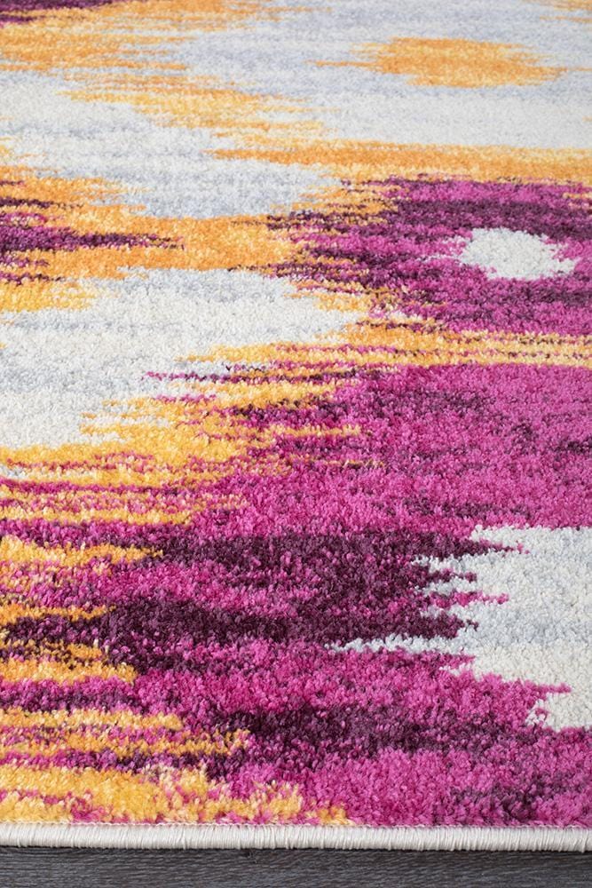 Aubergine Dimensions in Multi Coloured Rug