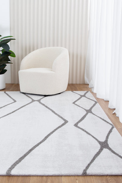 Grace Diamond Comfort in White Rug