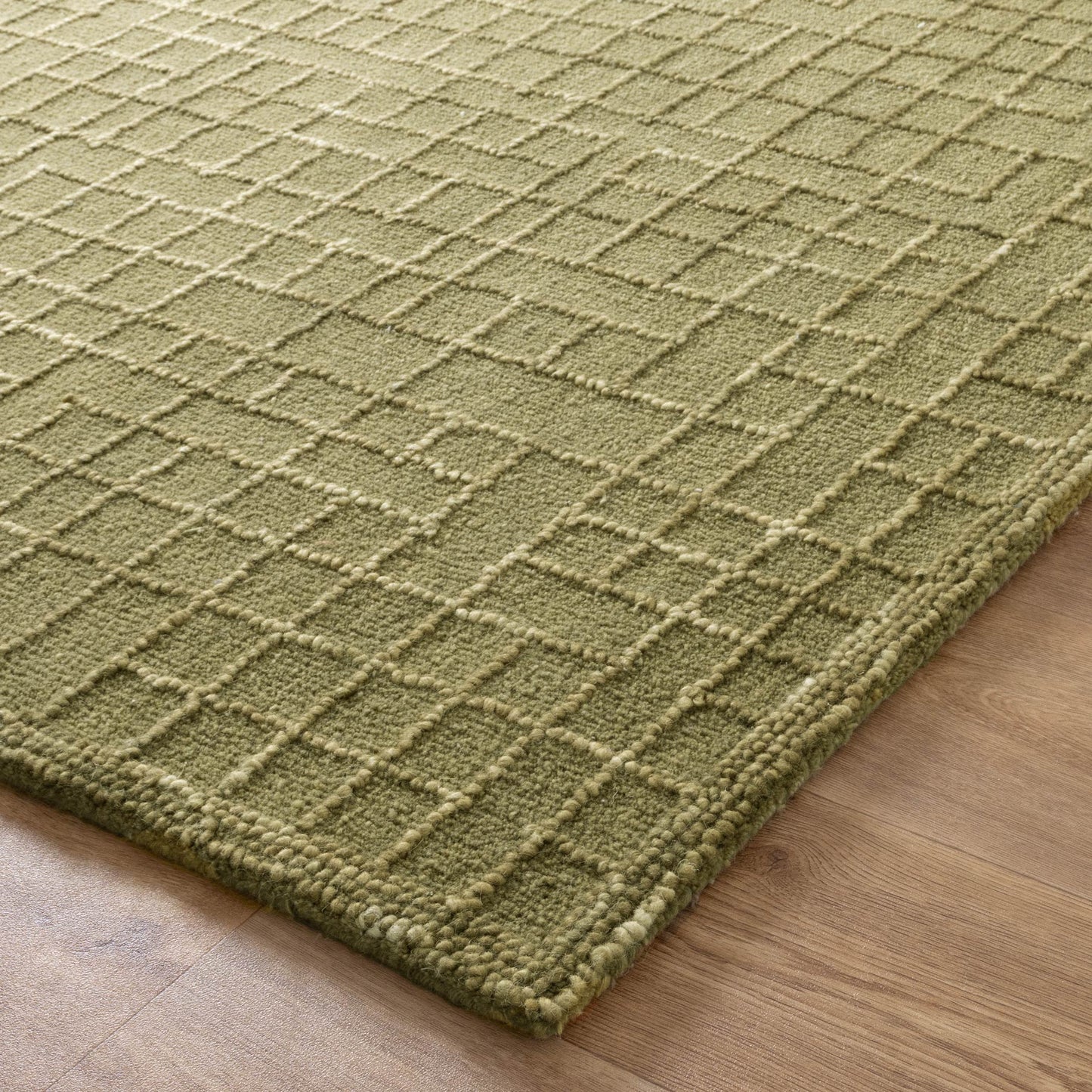 Abasco Green Knitted Wool Rug