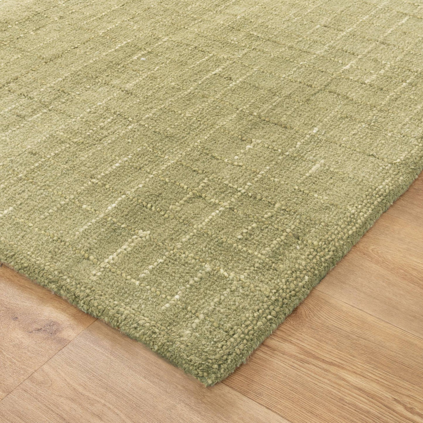 Abasco Green Knitted Wool in Olive Rug