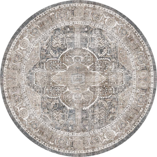 Distressed Vintage Kendra Ash Round Rug - VITAL 3206-04