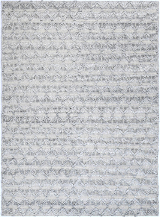 Himalaya Mosaic Tribal In Grey Wool Rug