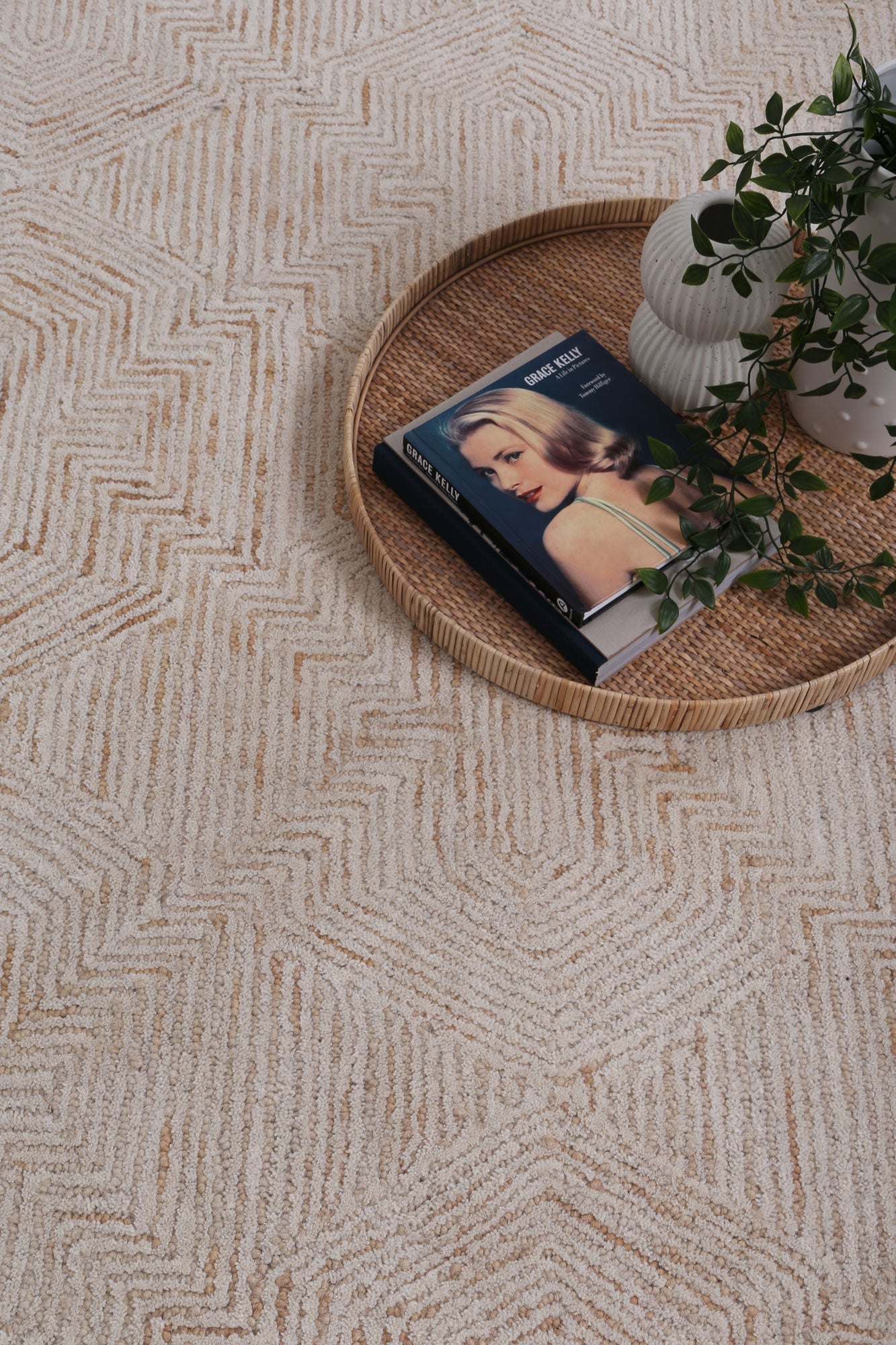 Posy Aquila 06C in Beige Rug Wool Rug