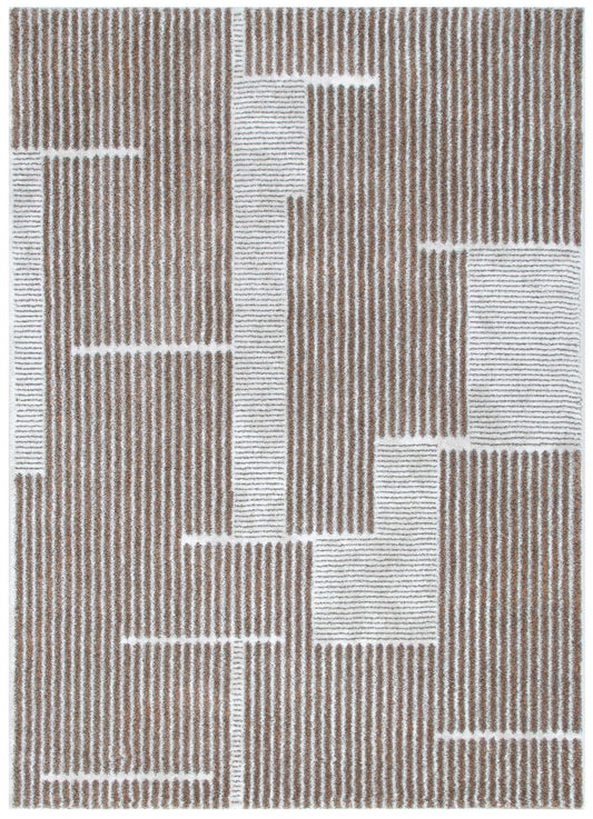 Indulgence Geo Lines In Beige Grey Rug