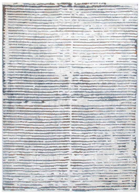 Indulgence Distressed Lines In Blue Rug