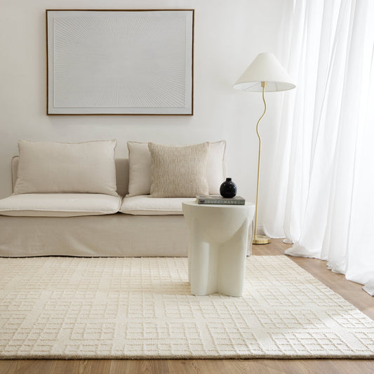 Abasco Knitted Wool In Ivory Rug