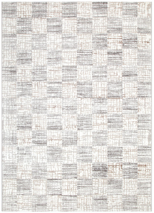 Jade Distressed Checkers in Beige Rug