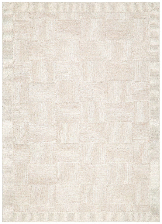 Les Nomades Checkered Wool In Cream  Rug - LES23