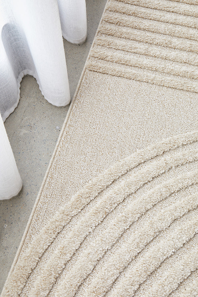 Lotus Abbey in Beige Runner Rug