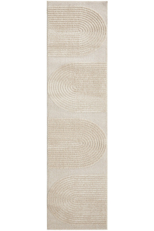 Lotus Abbey in Beige Runner Rug