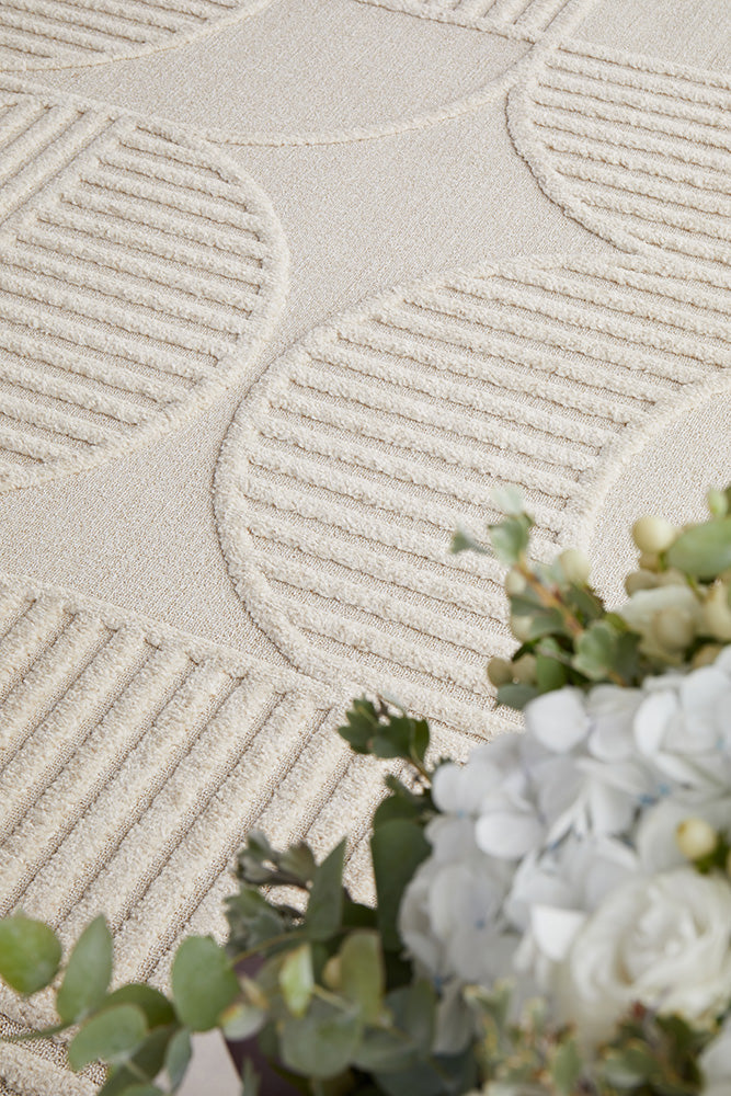 Lotus Leo in Beige Runner Rug